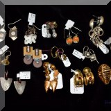 J145. Pierced costume jewelry earrings.